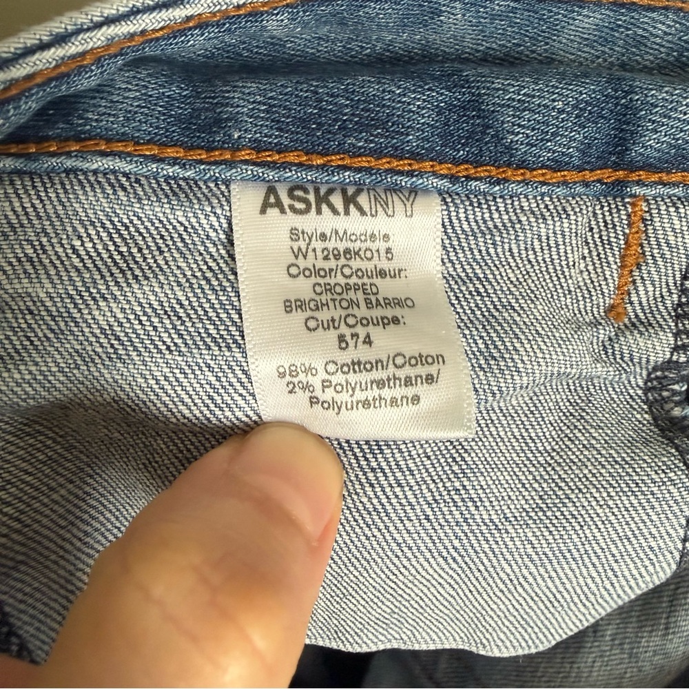 ASKK NY Brighton Crop Wide Leg Jeans High Rise Raw Hem US 29 - Picture 9 of 9